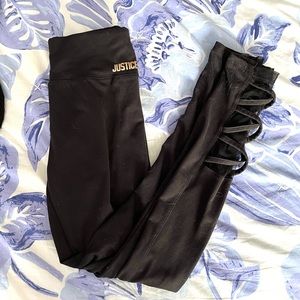 Girls Black Justice Athletic Leggings Size 14/16